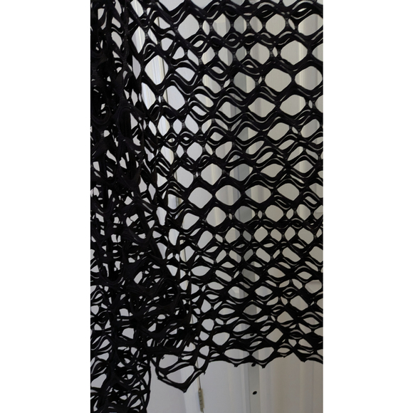 NWT Reg $80 Eloquii Black Open Texture Weave Mesh Blouse size 22/24 - Picture 6 of 7